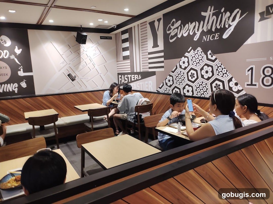 Restaurant Interior with Patrons