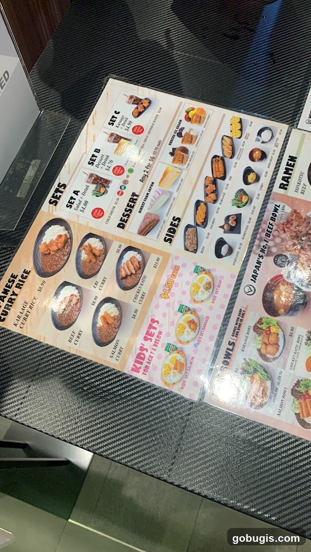 Japanese Curry Rice Menu