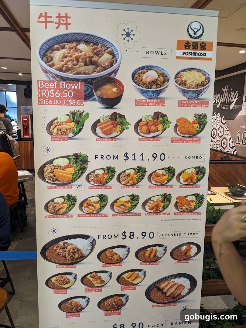 Yoshinoya Menu
