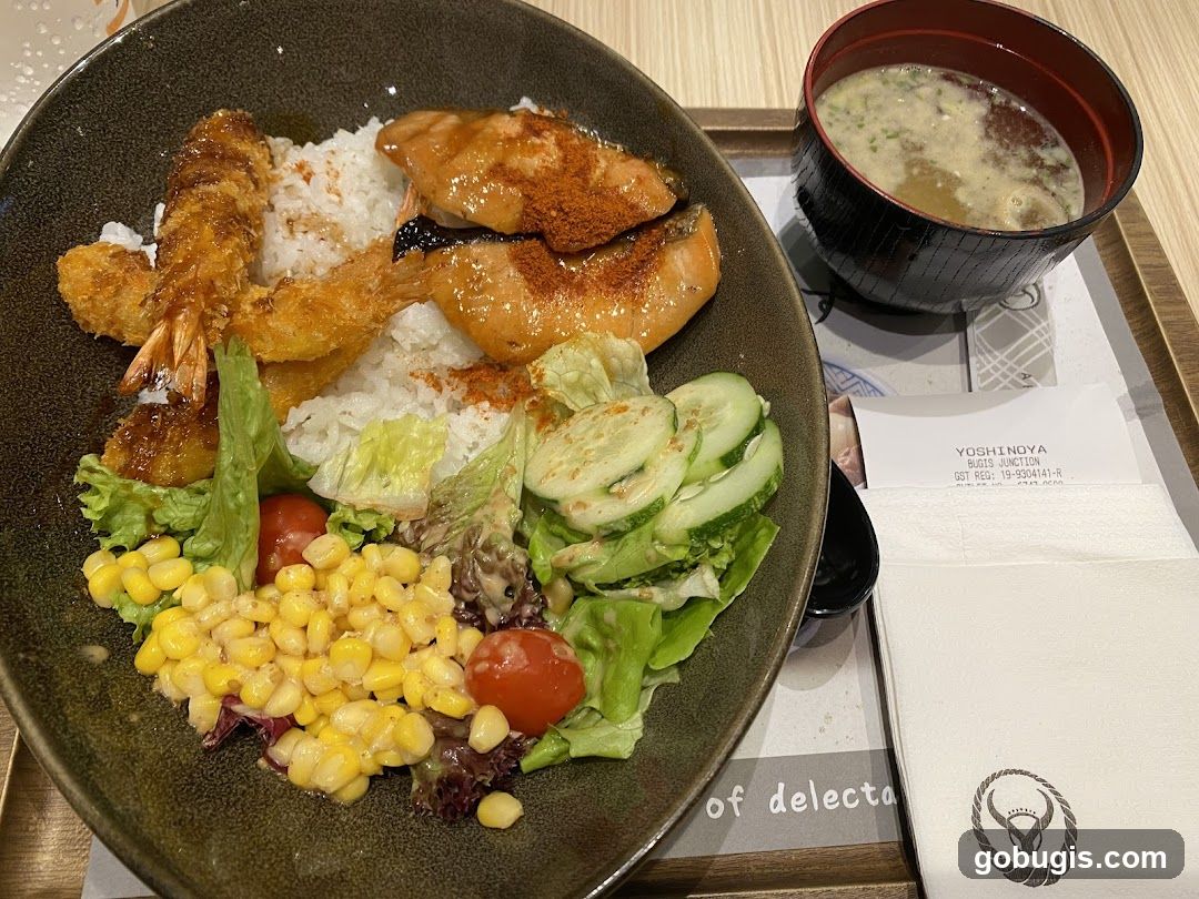 Salmon and Shrimp Rice Bowl