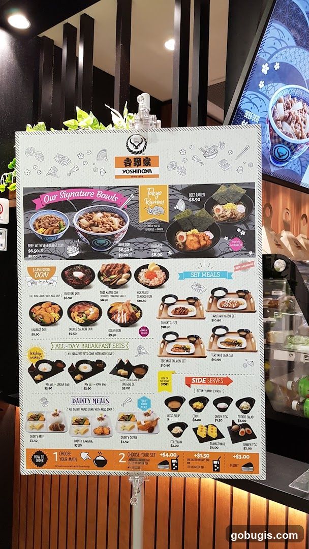 Yoshinoya Menu