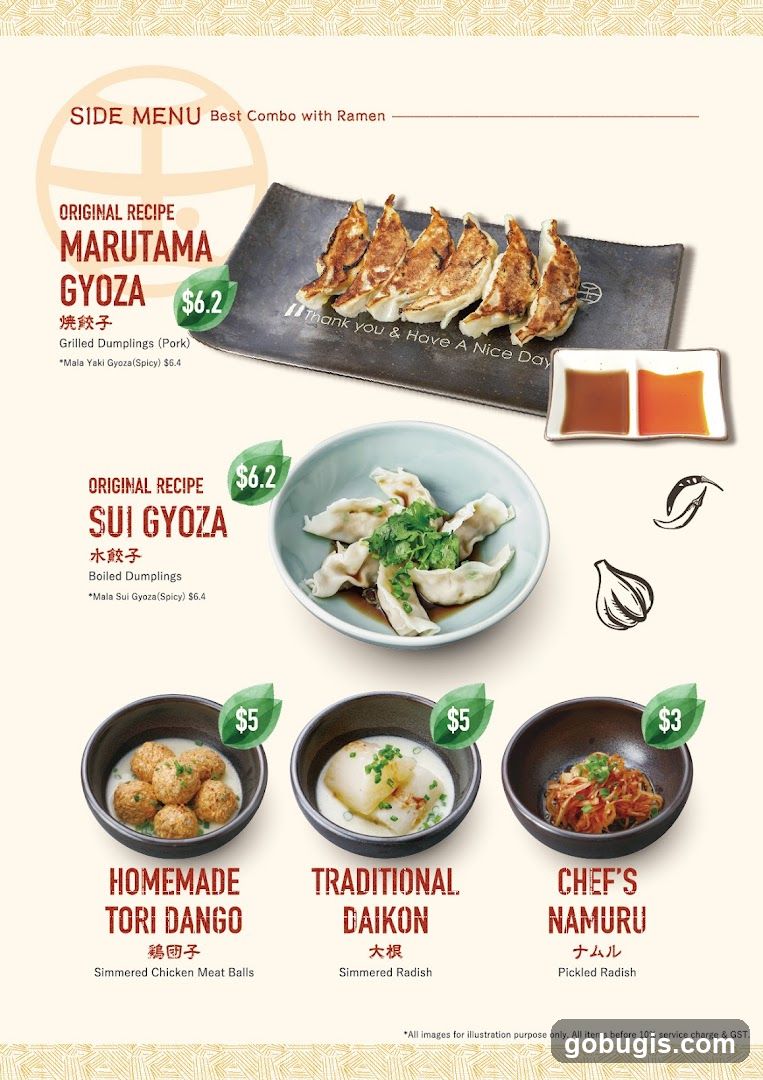 SIDE MENU Best Combo with Ramen