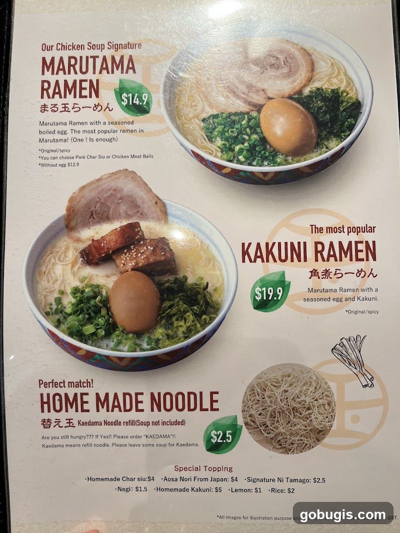 Ramen Menu
