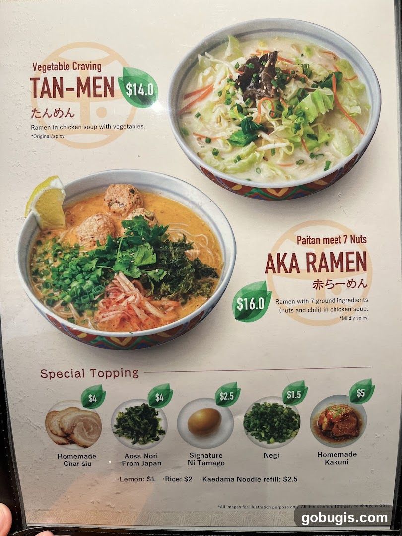 Ramen Menu