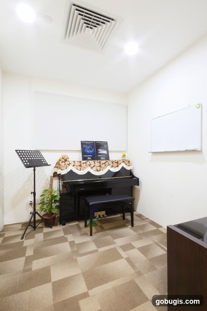 Piano practice room