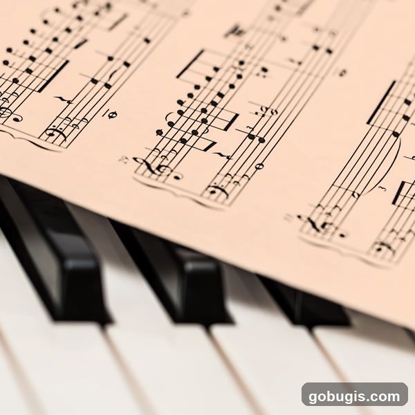 Sheet Music on Piano Keys