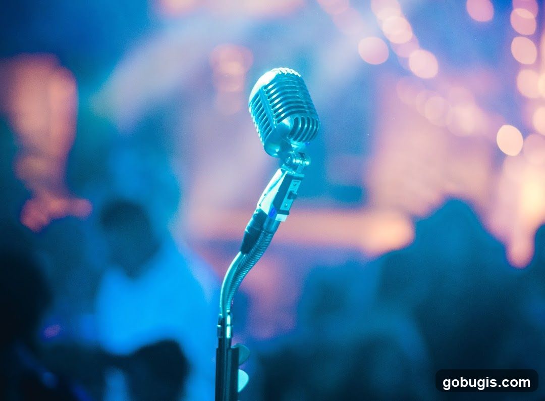 Vintage Microphone on Stage