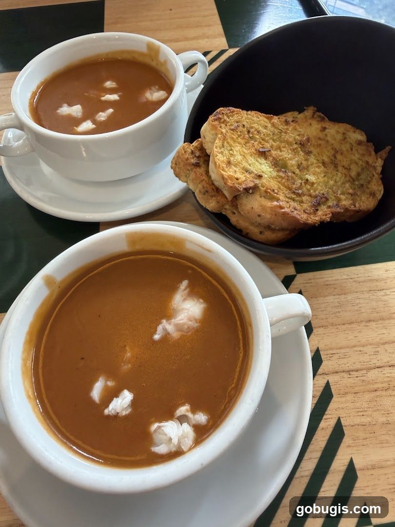 Soup and Garlic Bread