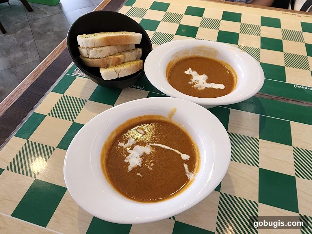 Soup and Garlic Bread