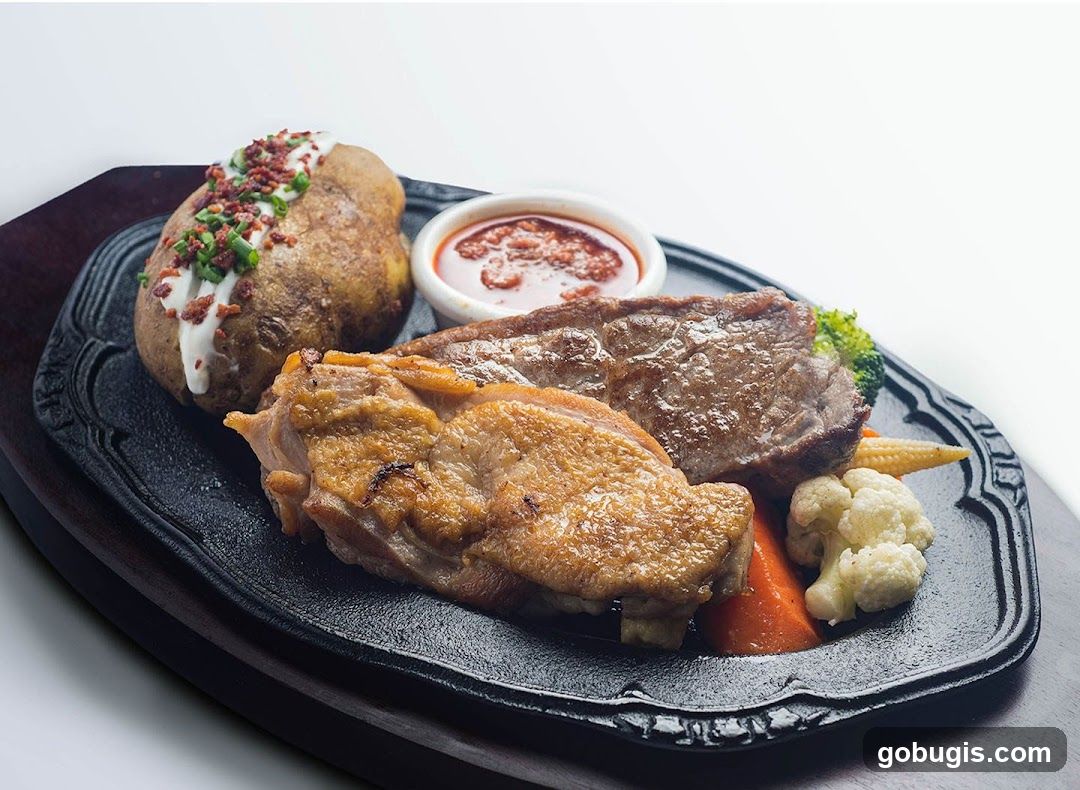 Sizzling Steak and Chicken Platter