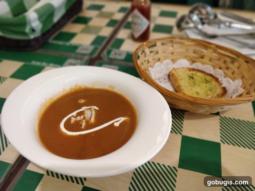 Soup and Garlic Bread