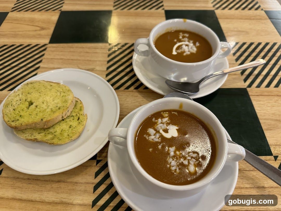 Soup and Garlic Bread