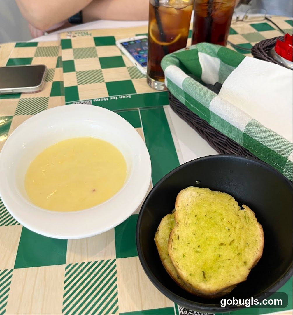 Soup and Garlic Bread
