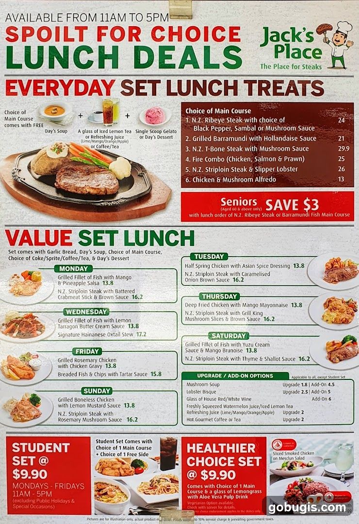 Jack's Place Everyday Set Lunch Treats