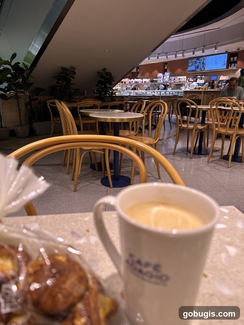 Cafe Interior with Coffee and Pastries