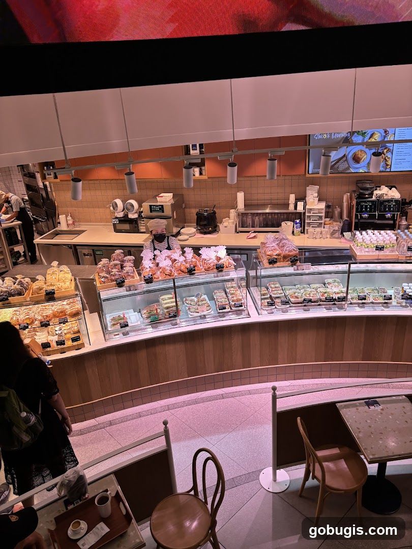Bakery Counter with Pastries and Sandwiches