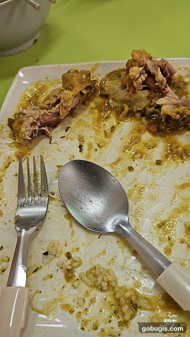 Messy Plate with Leftover Food