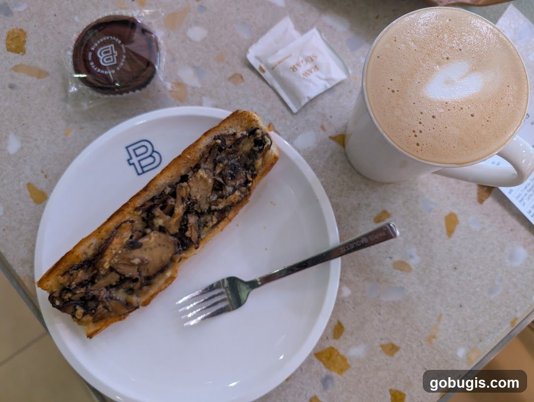 Mushroom Sandwich and Coffee