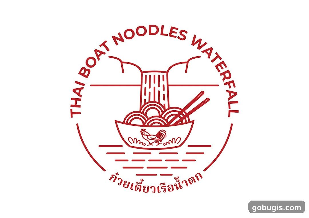 Thai Boat Noodles Waterfall Logo