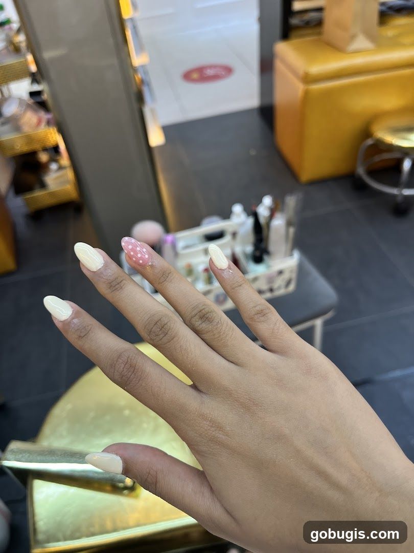 Nail Salon Interior with Hand Display