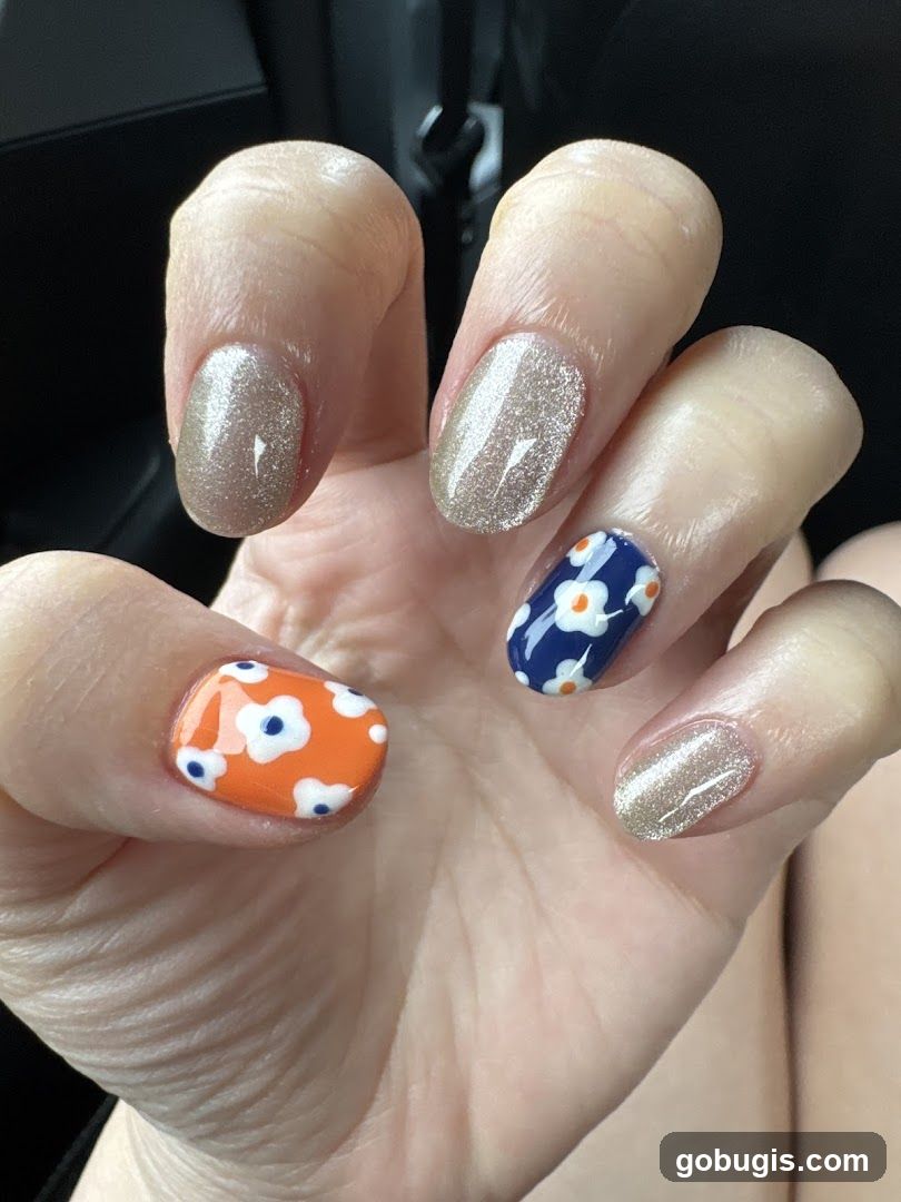 Nails with floral design