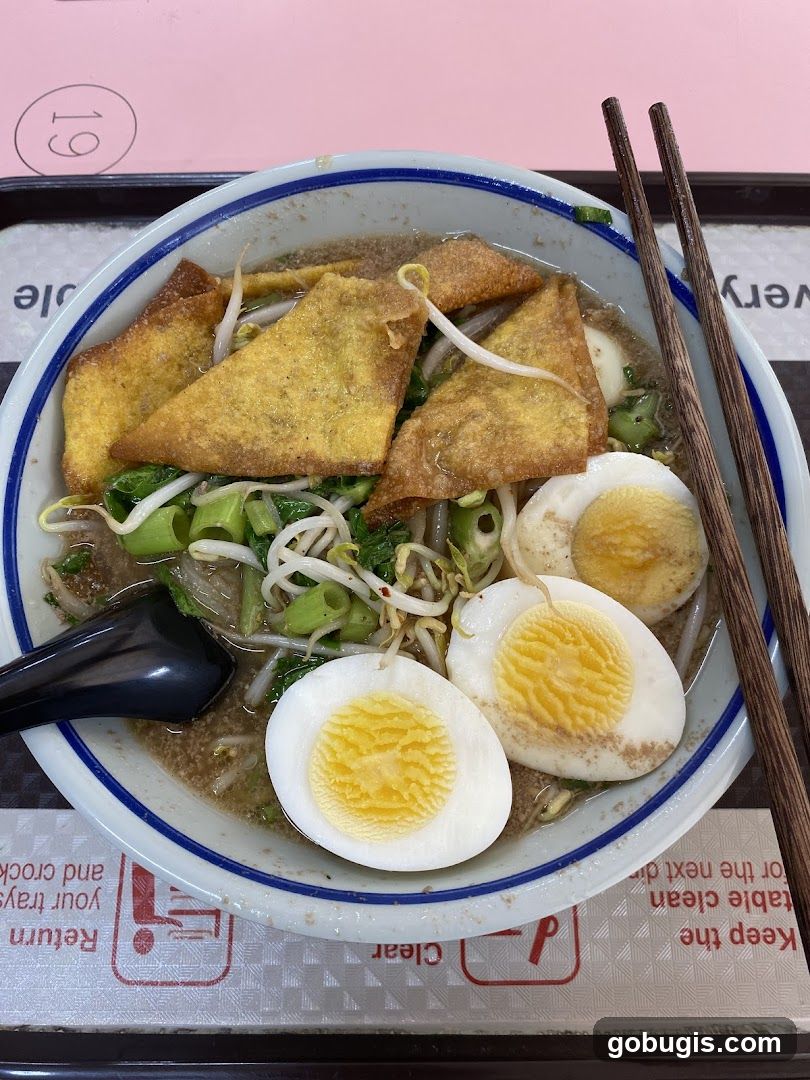Noodle Soup with Eggs and Wontons