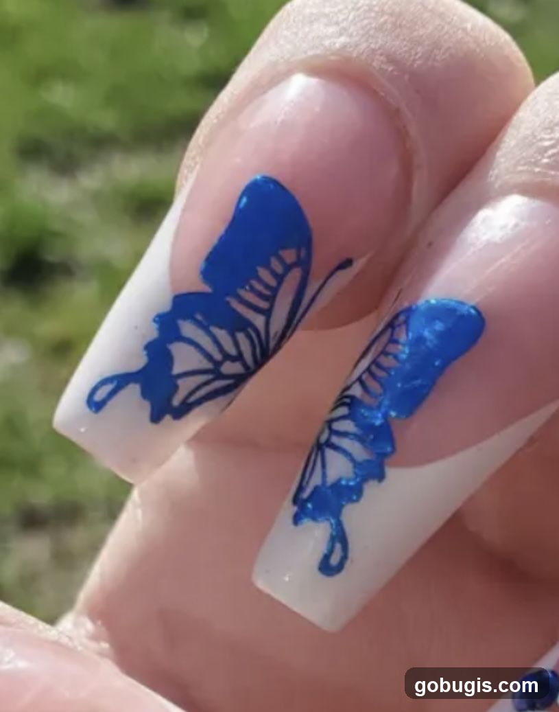 Nails with Butterfly Design