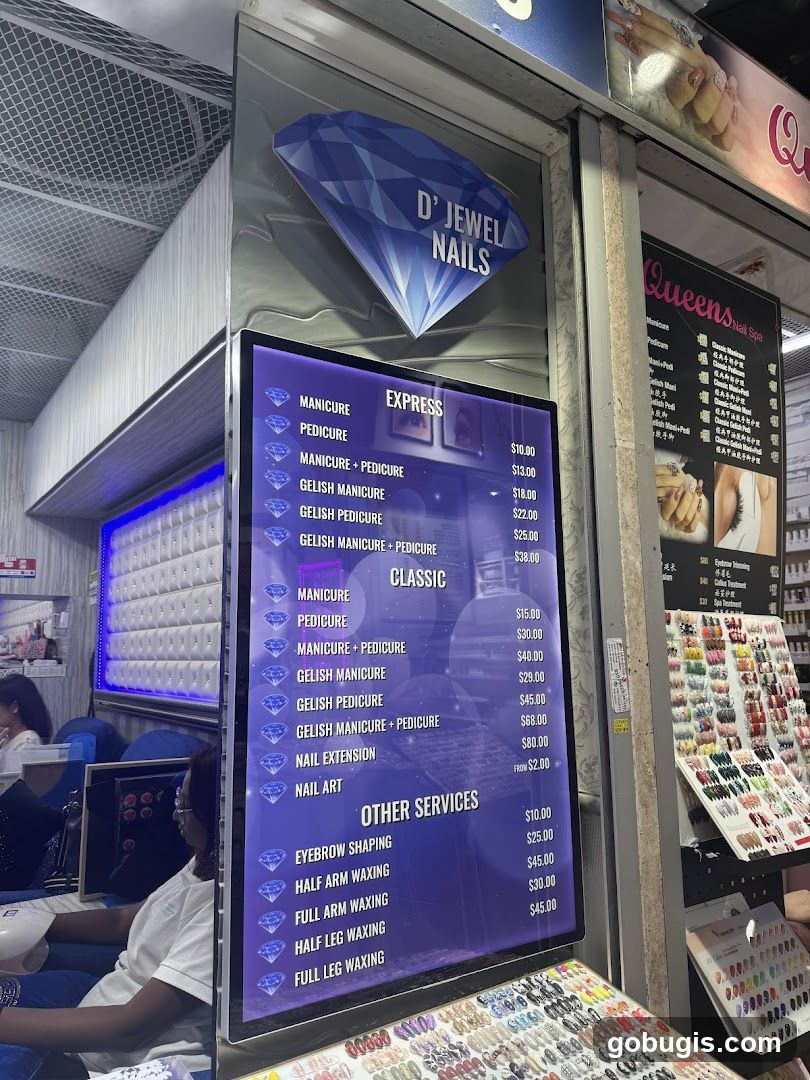 D' Jewel Nails Menu