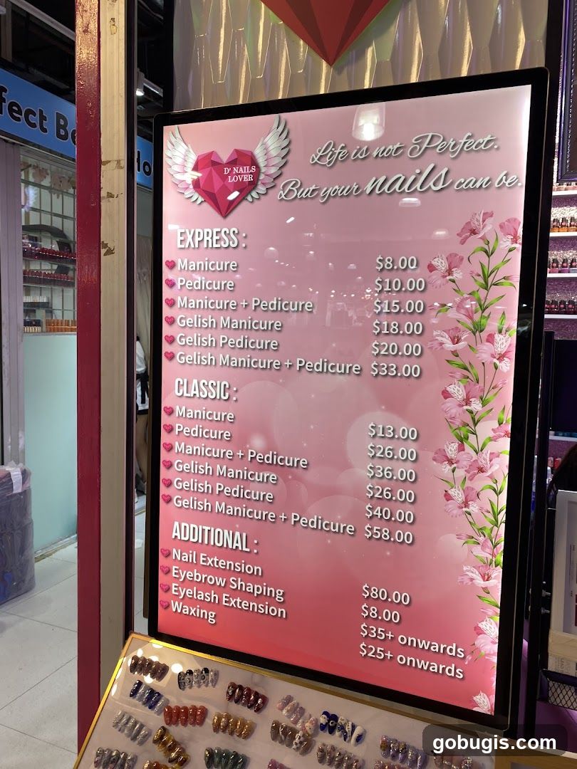 D' Nails Lover Menu
