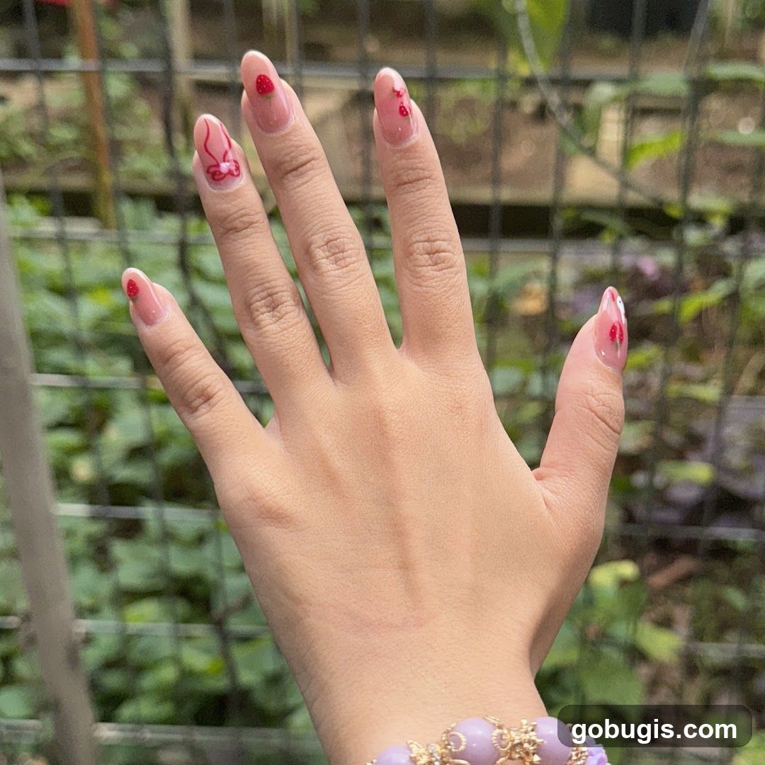 Nails with Strawberry Design
