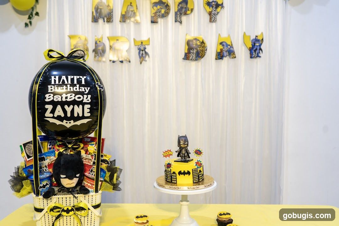 Batman Themed Birthday Party Setup