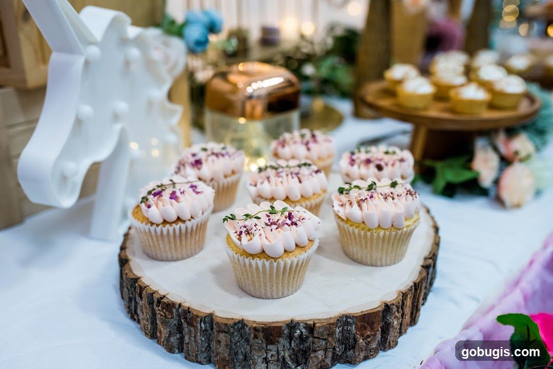 Cupcakes on a Wooden Stand
