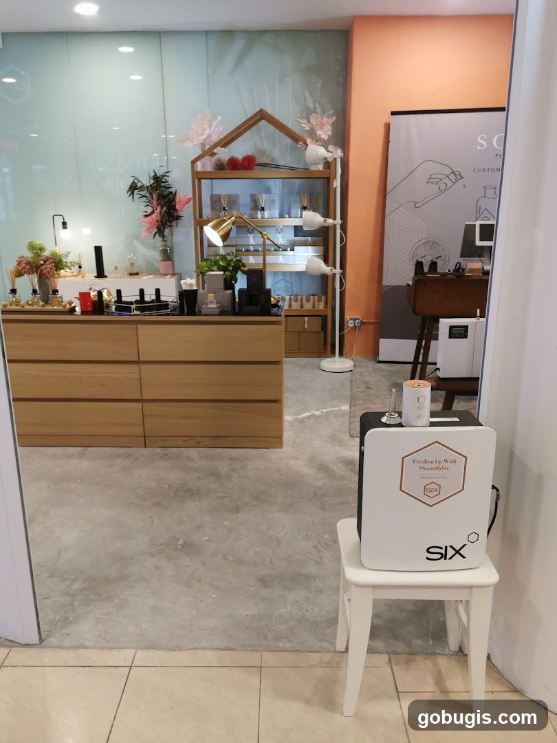 Interior of a store with diffusers and decor
