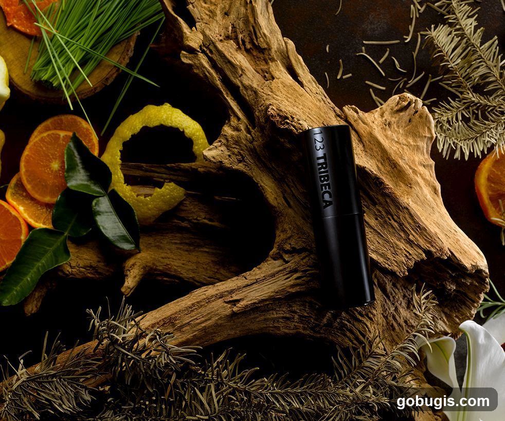 Perfume bottle with natural elements
