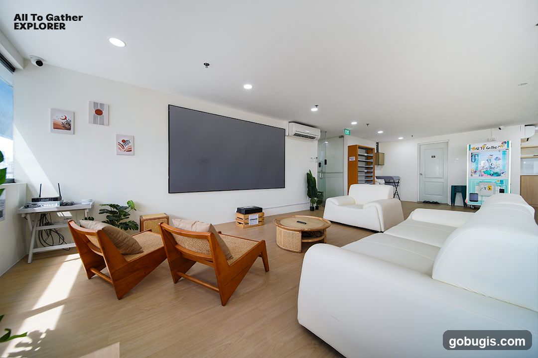 Modern Lounge Area with Large Screen