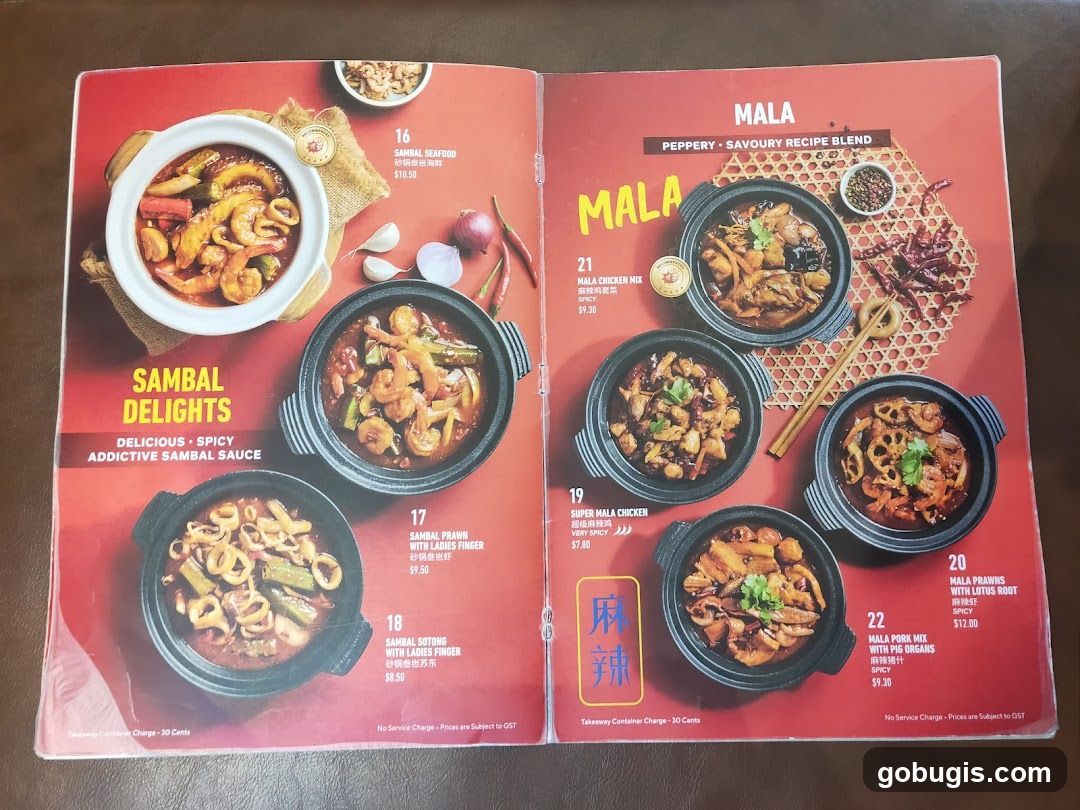 Sambal Delights & Mala Menu