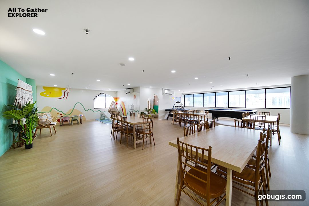 Indoor Play Area with Tables and Billiard Table