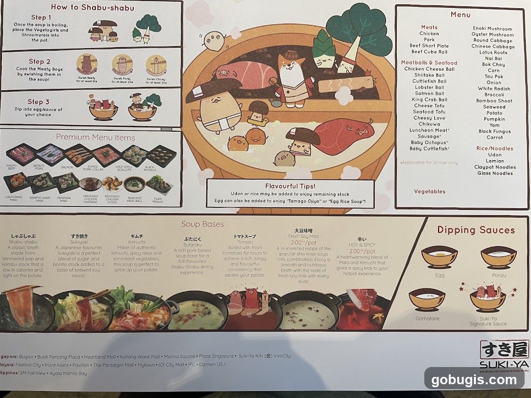 SUKI-YA Menu