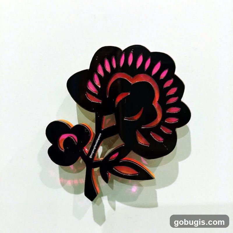 Black and pink floral cutout