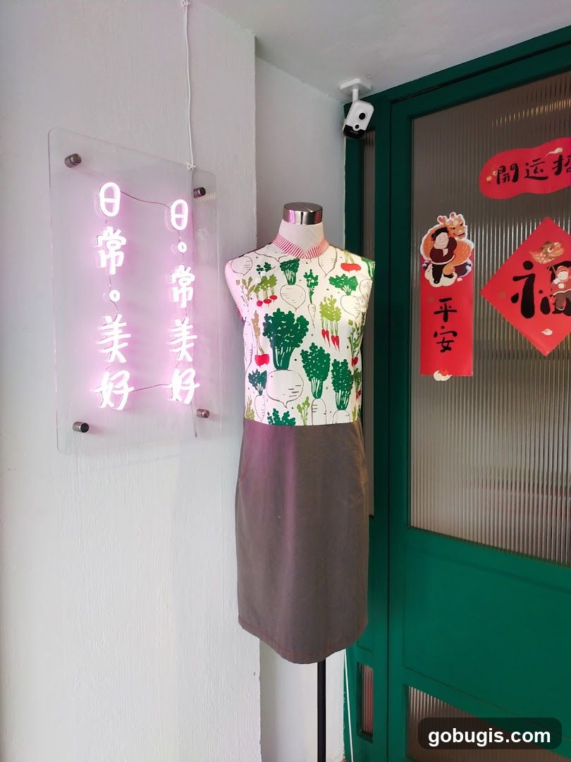 Mannequin with Vegetable Print Dress