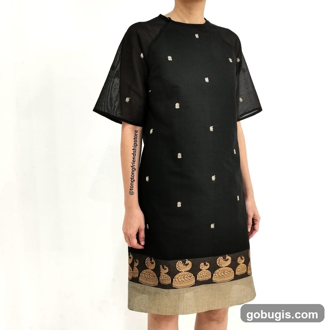 Black Dress with Embroidered Details