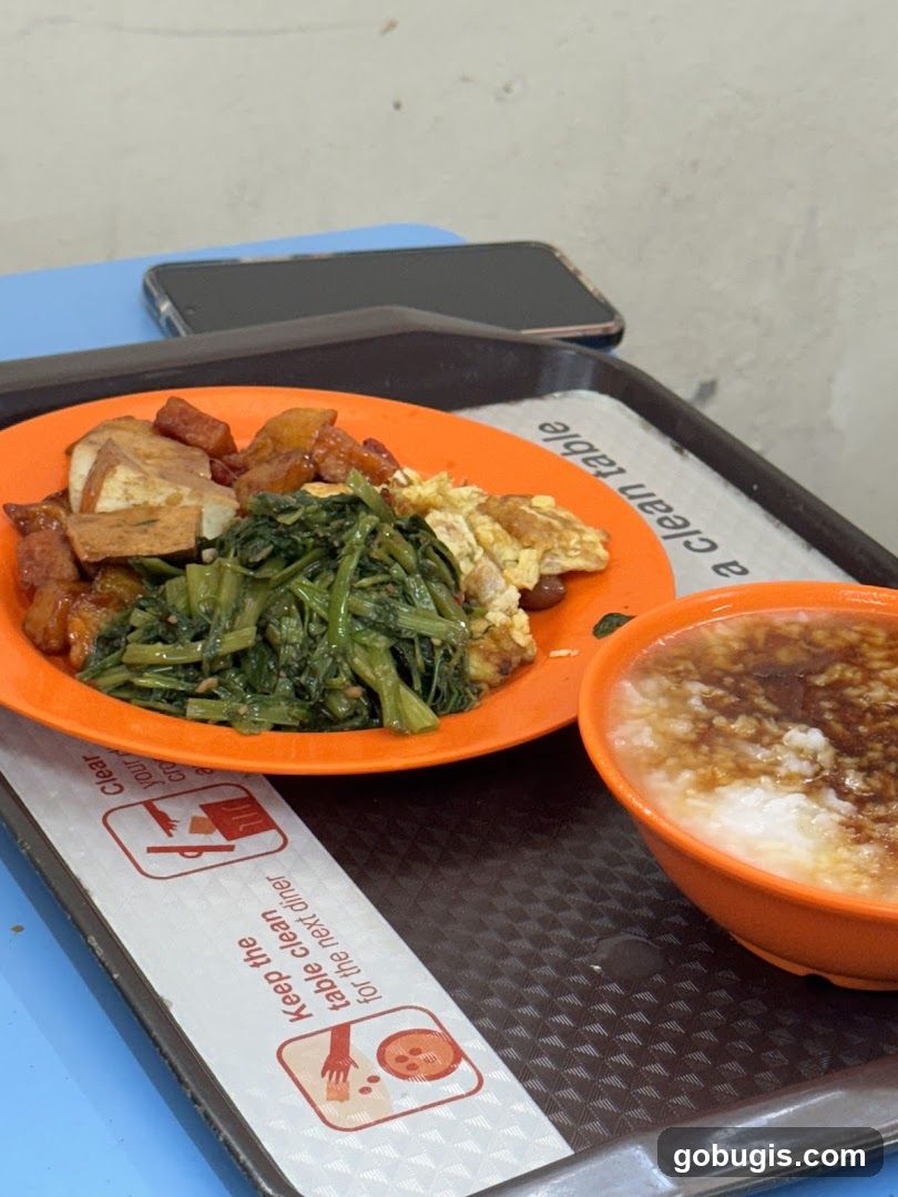 Meal with Porridge and Vegetables
