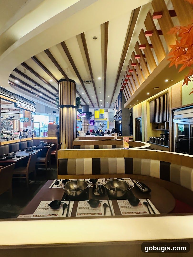 Restaurant Interior with Hot Pot Tables