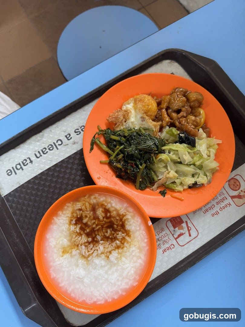 Meal with Porridge and Dishes