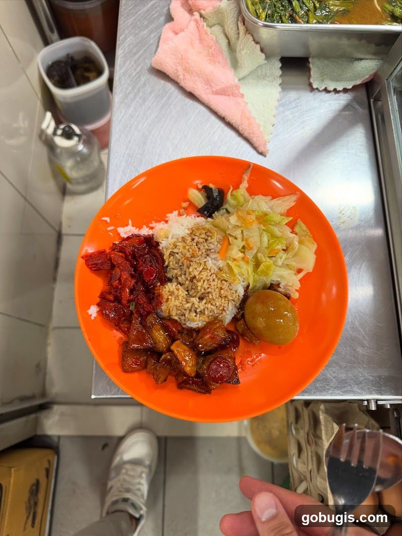 Plate of food with rice and various toppings