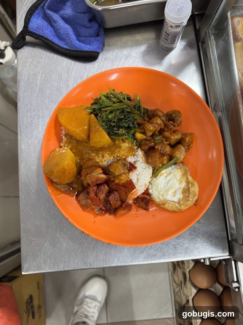 Plate of food with rice and various toppings