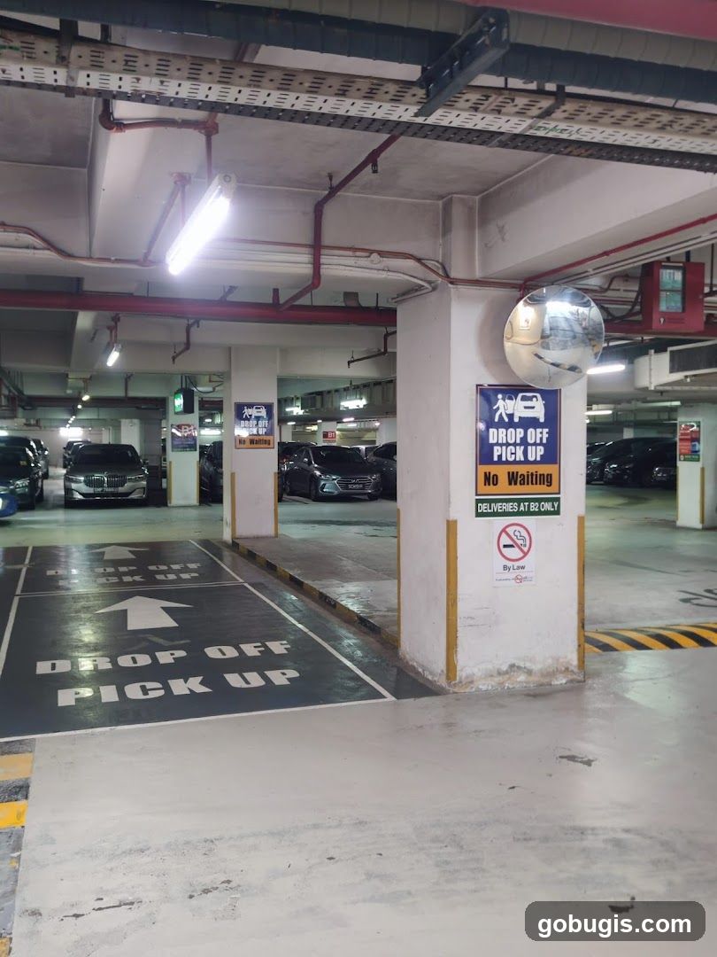 Parking Lot Drop Off and Pick Up Area