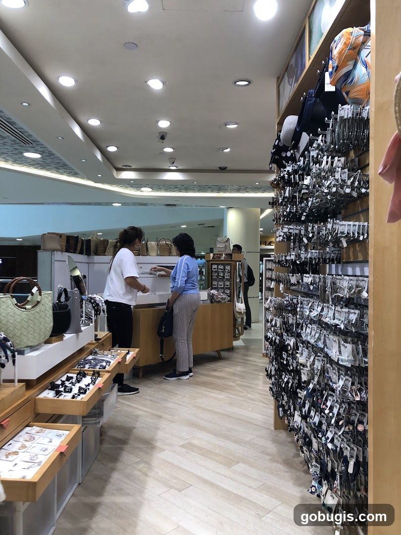 Retail store interior with accessories