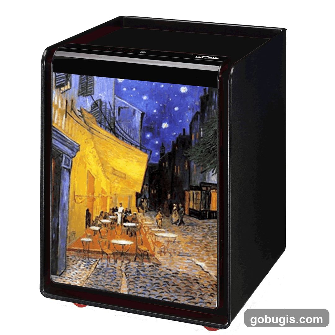 Mini Fridge with Van Gogh Painting