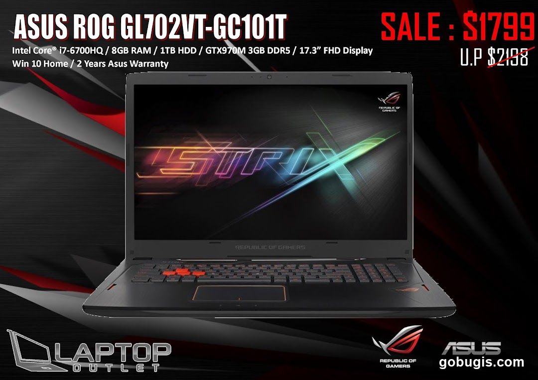 ASUS ROG GL702VT-GC101T Laptop Sale